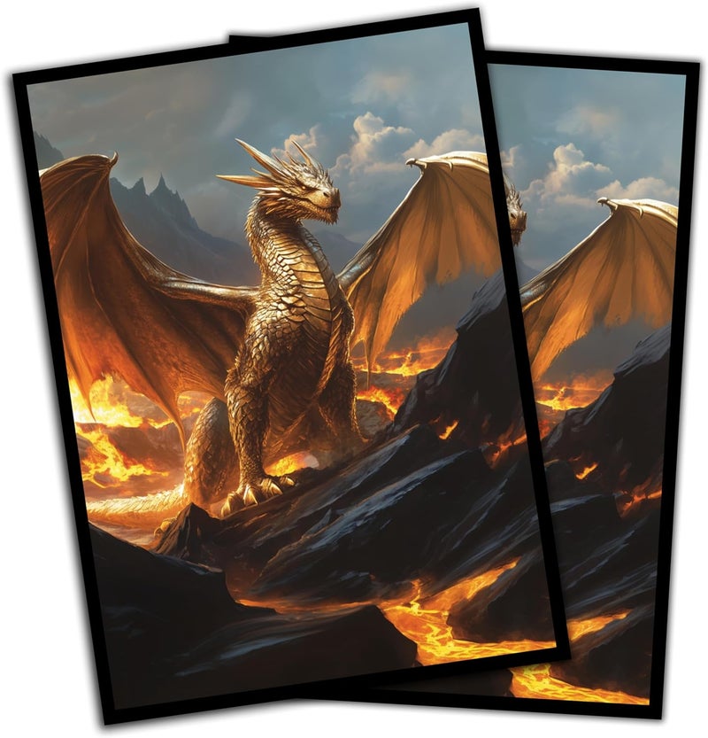 Digital Sorcery Studio Ancient Brass Dragon Card Game Sleeves - 102 Pack - Compatible with MTG and Other TCGs - Perfect for MTG Dragon Commander Decks Like The Ur Dragon or Mirrym - Image 1